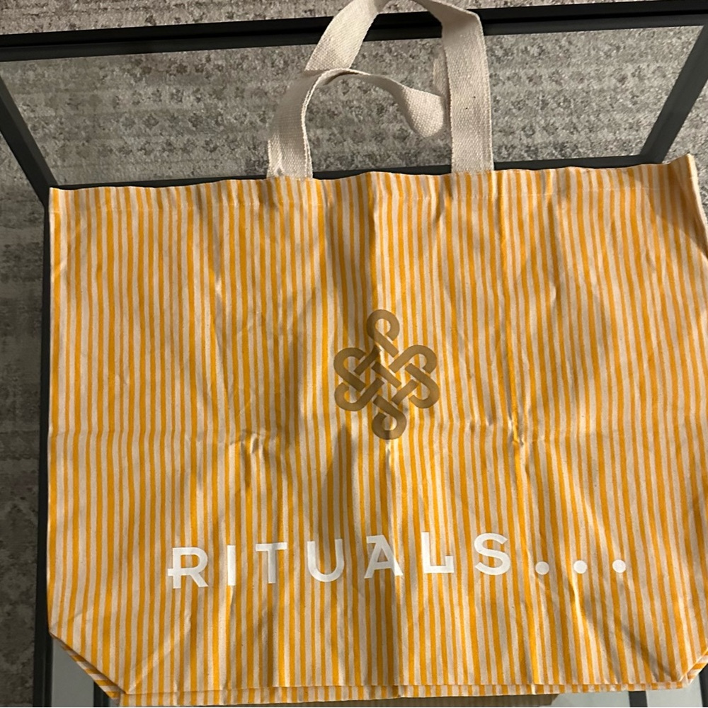 Large yellow rituals tote bag